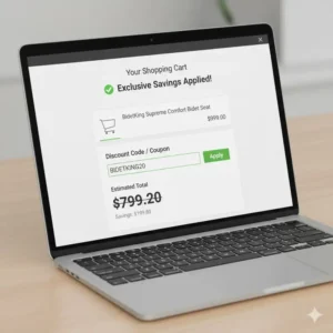 Screenshot showing where to enter the BidetKing discount code in the online shopping cart.