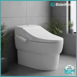 Close-up of a top-rated BidetKing bidet seat model, available with a special discount code.