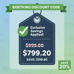 Graphic illustrating significant savings when using a BidetKing discount code.