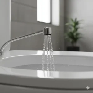 Detail shot showing the hygienic, adjustable nozzle of the premium luxury bidet with wireless remote control system.