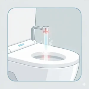 Retractable nozzle extending from a heated water bidet to provide a soothing, warm cleansing spray for superior hygiene.