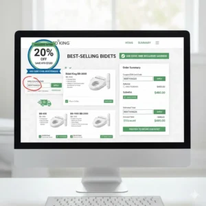 Screenshot illustrating how to use the bidet king coupon code during the checkout process to redeem your discount.
