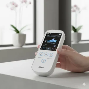 A photo of the intuitive wireless remote control interface used for operating toto vs kohler bidet toilets.