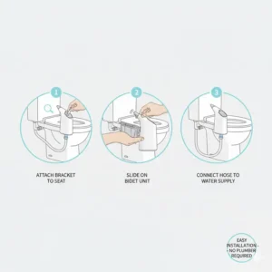 Step-by-step installation guide for a battery operated bidet without plumbing.