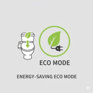 An icon representing the eco-friendly energy saving mode on a modern bidet heated seat.