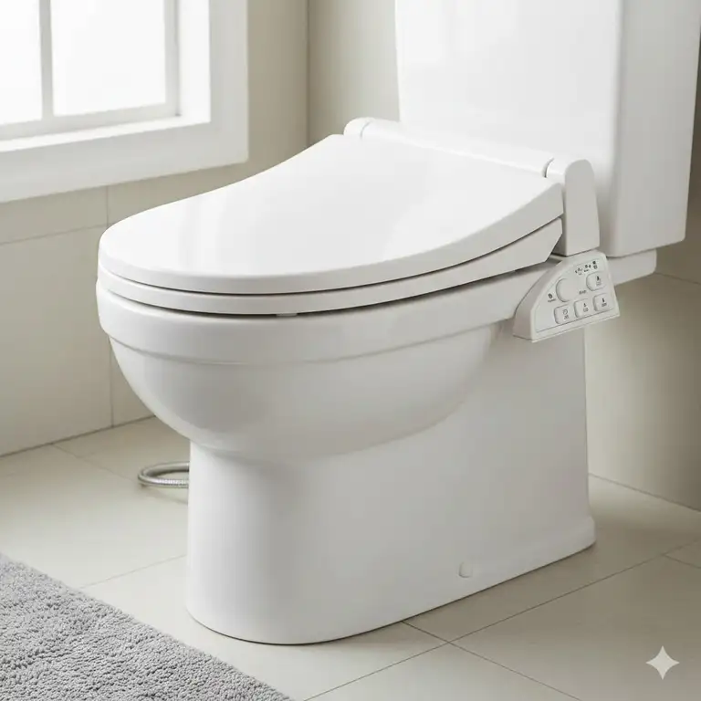 A heavy-duty luxury bidet for fat people featuring a reinforced wide seat design in a modern bathroom.
