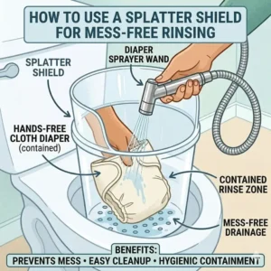 A side-by-side comparison of different nozzle designs and spray patterns available for diaper sprayers.