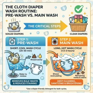 Step-by-step wash routine guide using the best washing machine for cloth diapers for maximum hygiene.