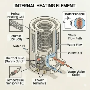 Replaceable inline water filter and sediment purifier bidet parts for clean water flow.