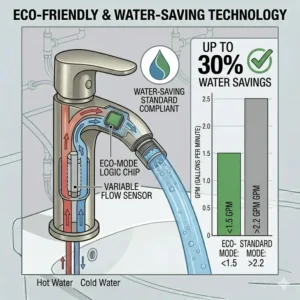 Dimensional drawing showing the height, reach, and clearance requirements for a standard bidet faucet.