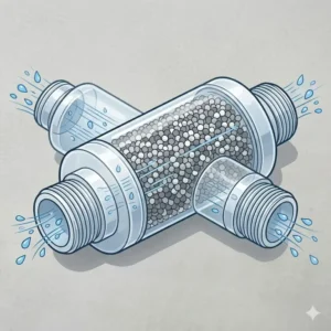Inline water filter cartridge compatible with high-quality replacement toilet bidet parts.
