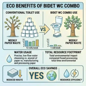 Infographic highlighting the eco-friendly and paper-saving benefits of using a bidet wc combo.