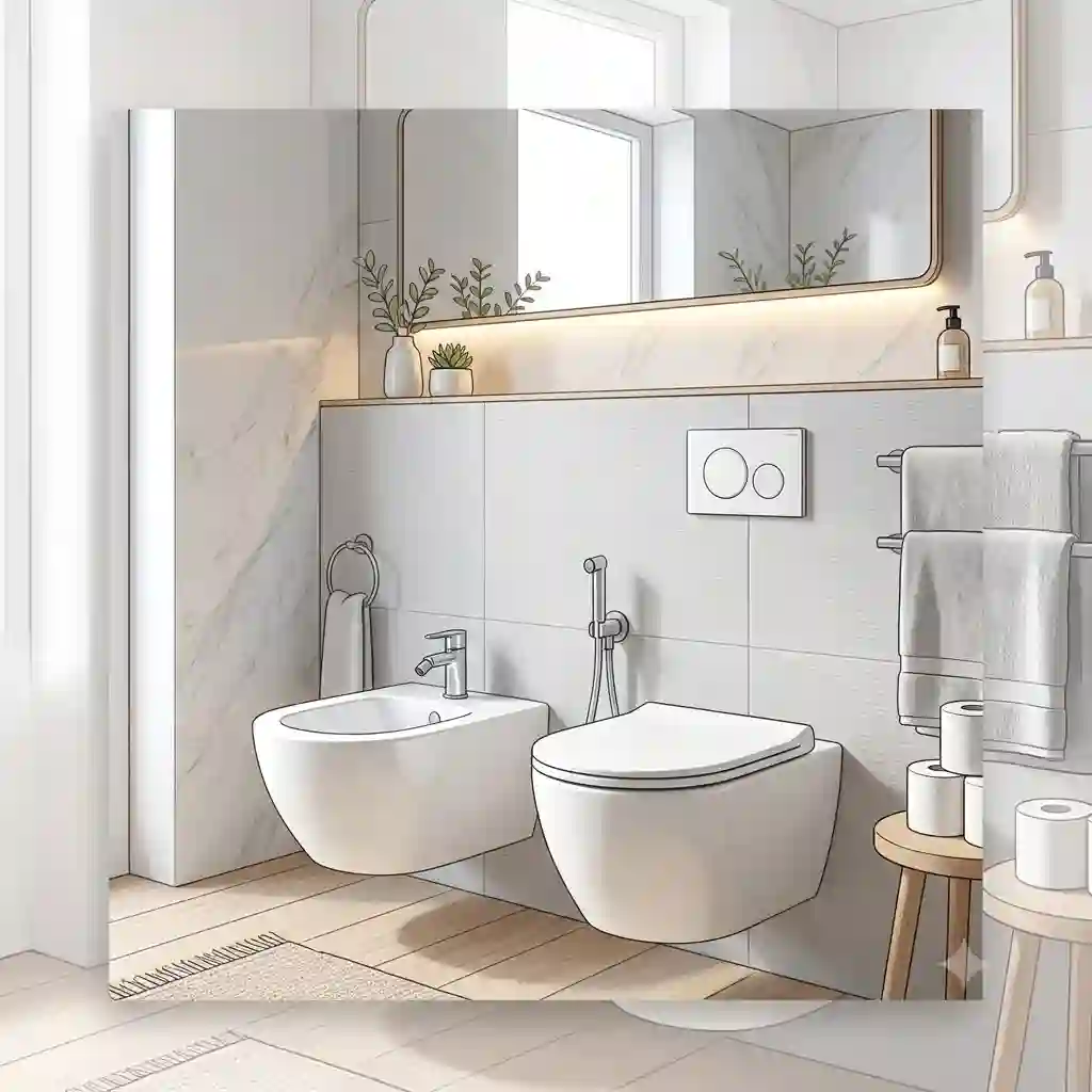 Featured image of a modern bathroom with bidet and toilet fixtures.